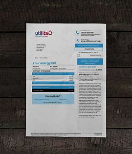 Example of acceptable utility bill showing all four corners visible with clear account holder name and address