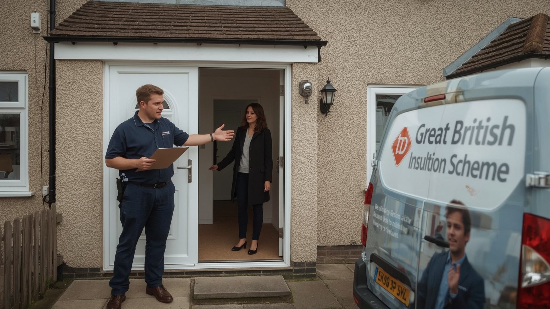 Great British Insulation Scheme professional installer and GBIS branding showing government-funded insulation program